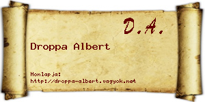 Droppa Albert névjegykártya