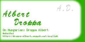 albert droppa business card